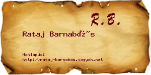 Rataj Barnabás névjegykártya